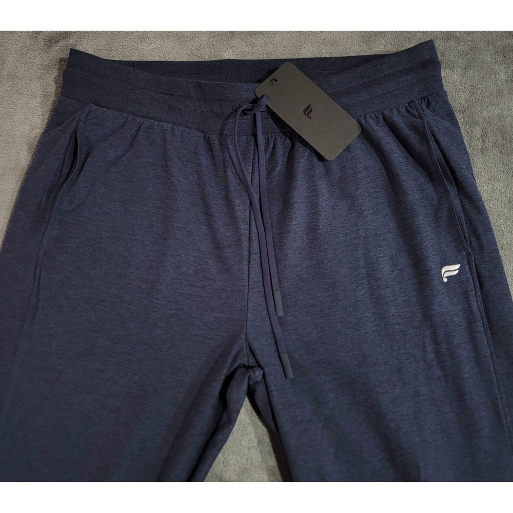 Fabletics Joggers Men XL Heather Blue Cloud Jersey Wicking Performance NWT